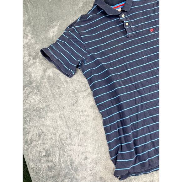 Men's Nike Dri-FIT Navy Blue Light Blue Striped Golf Polo Shirt Size 2XL EXC - Picture 5 of 10